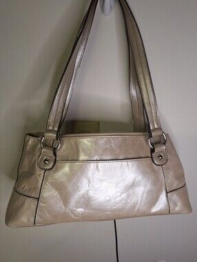Giani Bernini Metallic Cream Shoulder Bag